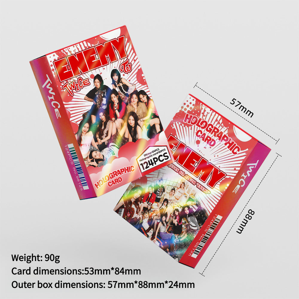 124PCS TWICE Album ENEMY Merchandise Stickers and LOMO Card