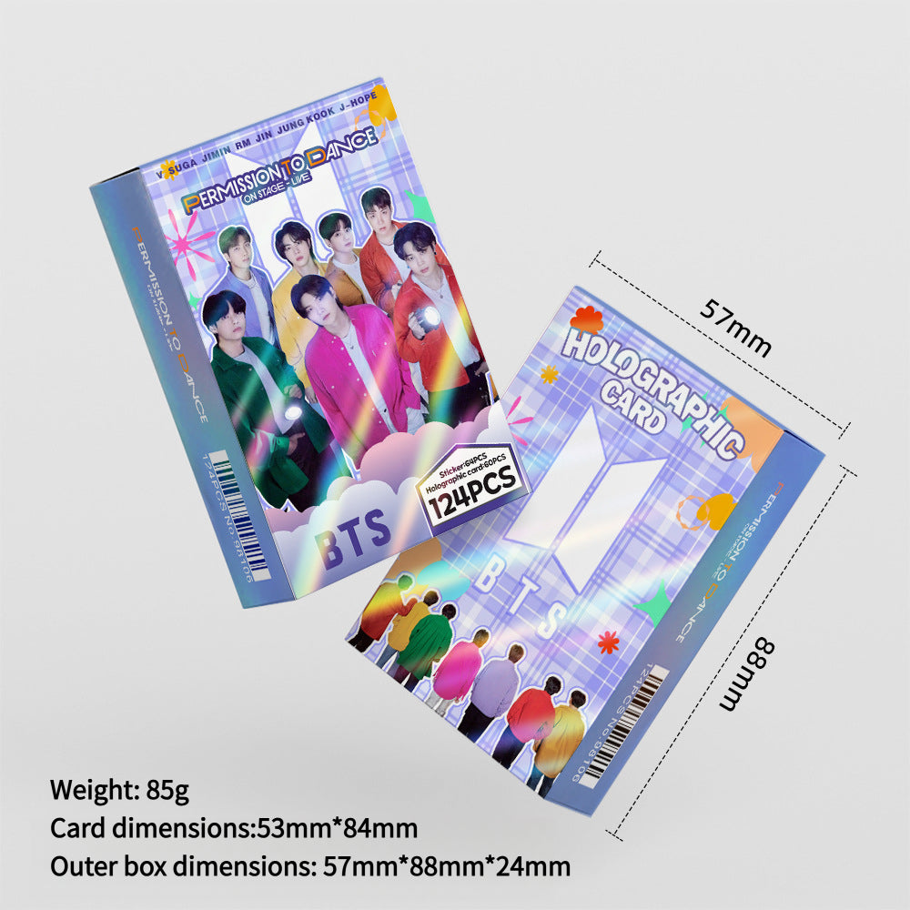 124PCS BTS Star Photo Sticker Holographic Lomo Cards