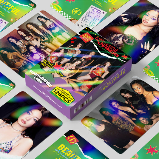 124PCS KATSEYE Tour THE BEAUTIFUL CHAOS Holographic LOMO Cards