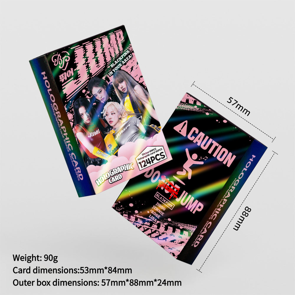 124PCS BLACKPINK New Album 'Jump' Sticker Laser LOMO Cards