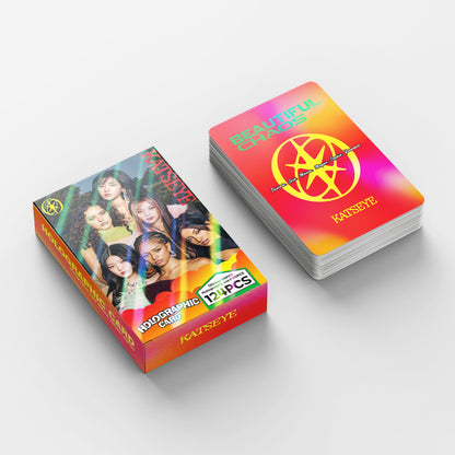 124PCS KATSEYE Collectible Stickers Holographic LOMO Cards