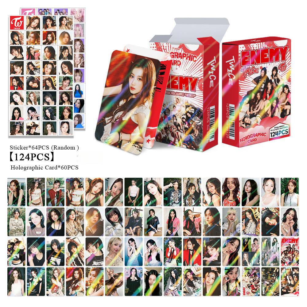 124PCS TWICE Album ENEMY Merchandise Stickers and LOMO Card