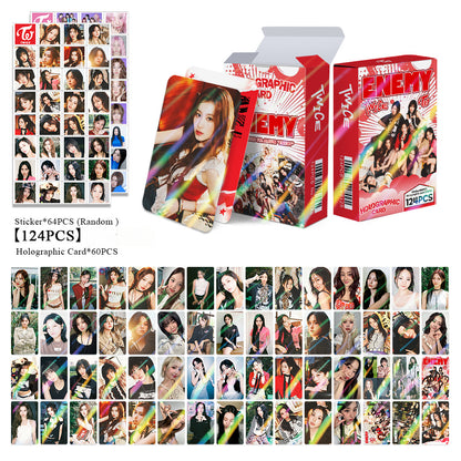 124PCS TWICE Album ENEMY Merchandise Stickers and LOMO Card