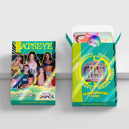 124PCS KATSEYE Collectible Stickers Holographic LOMO Cards