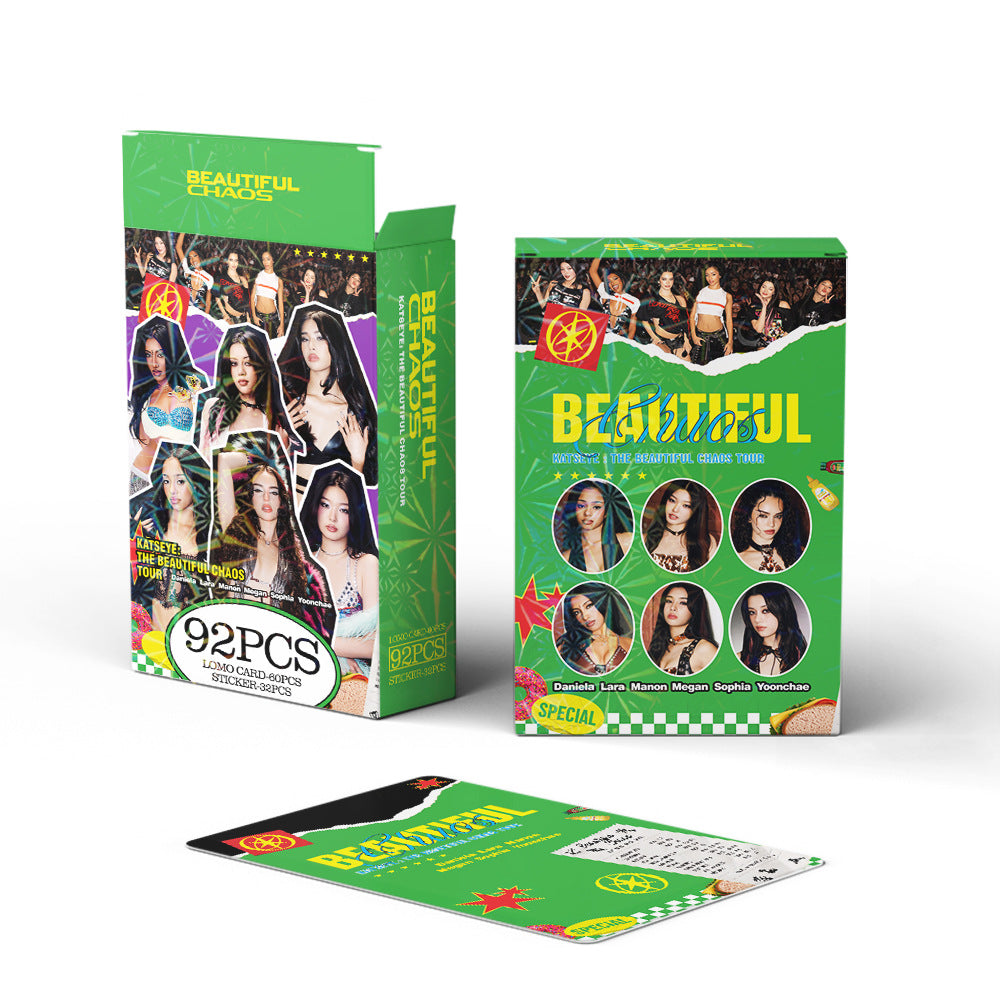 92PCS KATSEYE Tour THE BEAUTIFUL CHAOS Collector LOMO Cards