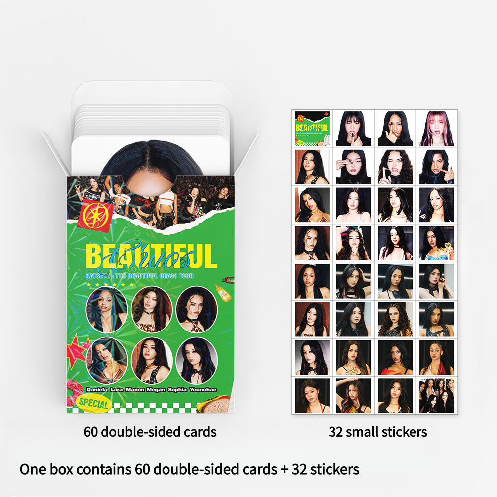 92PCS KATSEYE Tour THE BEAUTIFUL CHAOS Collector LOMO Cards
