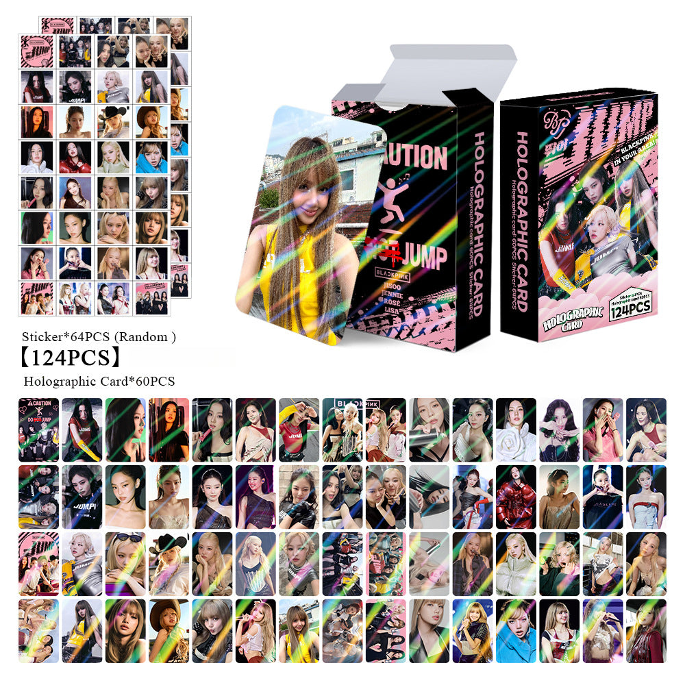 124PCS BLACKPINK New Album 'Jump' Sticker Laser LOMO Cards