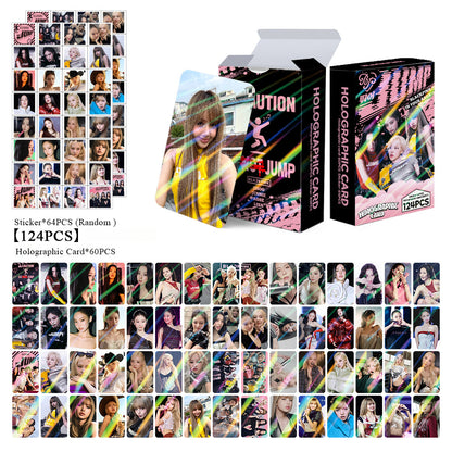 124PCS BLACKPINK New Album 'Jump' Sticker Laser LOMO Cards