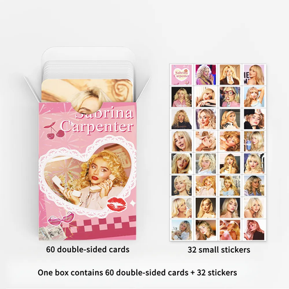 92PCS Sabrina Carpenter Star Photo Stickers LOMO Cards
