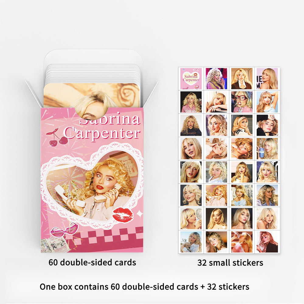 92PCS Sabrina Carpenter Star Photo Stickers LOMO Cards