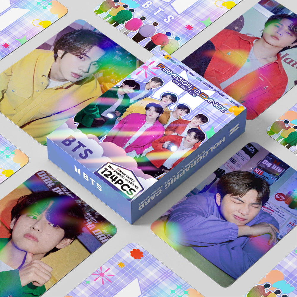124PCS BTS Star Photo Sticker Holographic Lomo Cards
