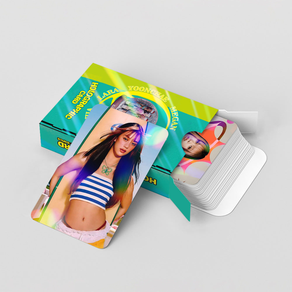 124PCS KATSEYE Collectible Stickers Holographic LOMO Cards