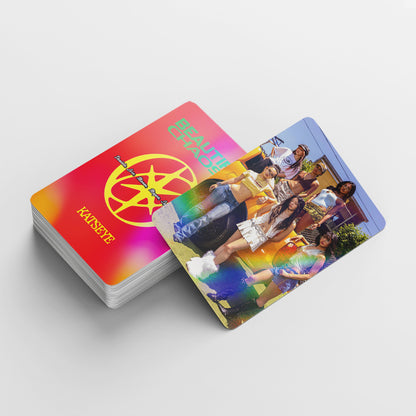 124PCS KATSEYE Collectible Stickers Holographic LOMO Cards