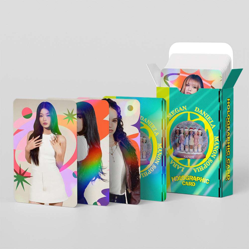 124PCS KATSEYE Collectible Stickers Holographic LOMO Cards