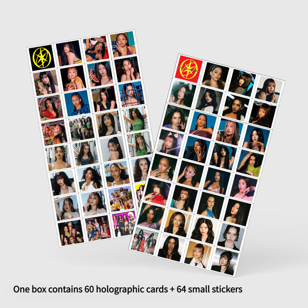 124PCS KATSEYE Collectible Stickers Holographic LOMO Cards