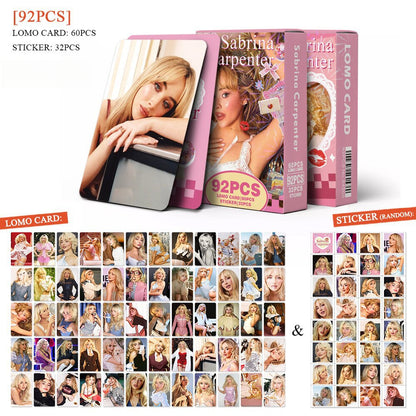 92PCS Sabrina Carpenter Star Photo Stickers LOMO Cards