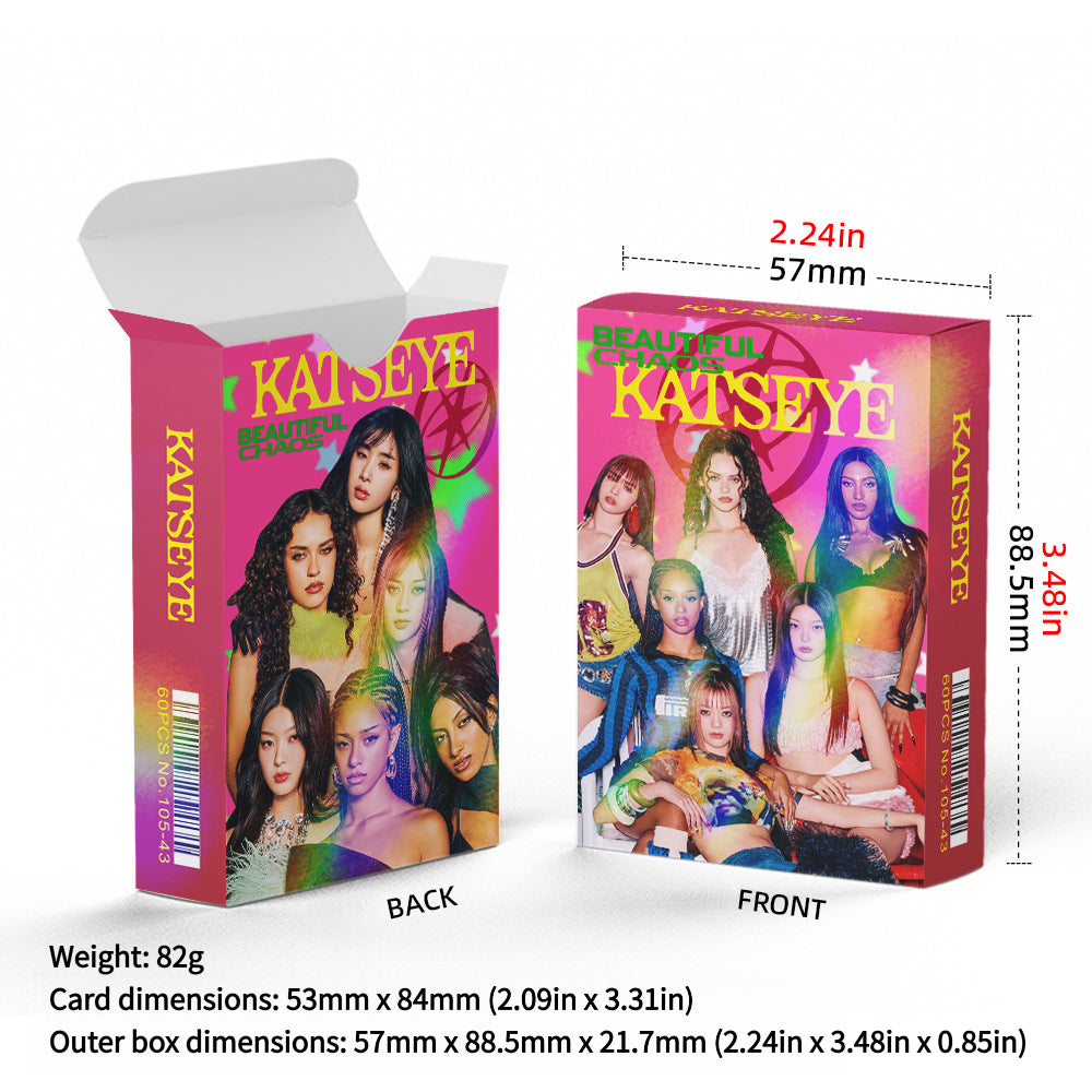 60PCS KATSEYE Star Support Holographic Photo Cards