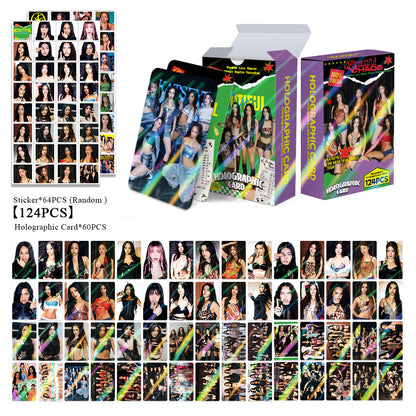 124PCS KATSEYE Tour THE BEAUTIFUL CHAOS Holographic LOMO Cards