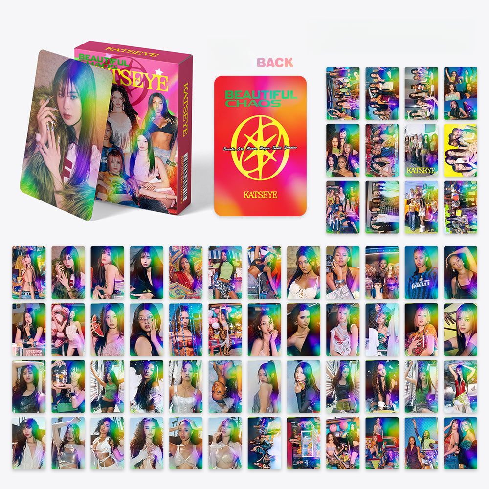 60PCS KATSEYE Star Support Holographic Photo Cards