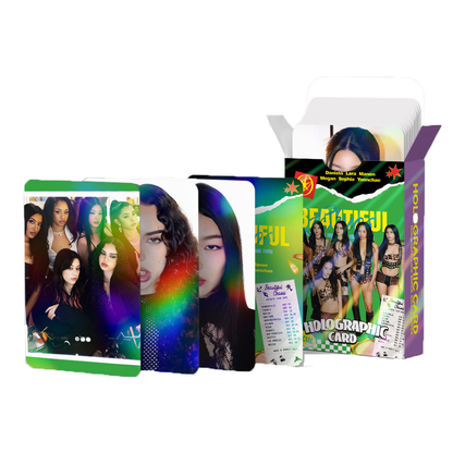 124PCS KATSEYE Tour THE BEAUTIFUL CHAOS Holographic LOMO Cards