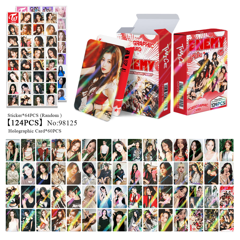 124PCS TWICE Album ENEMY Merchandise Stickers and LOMO Card