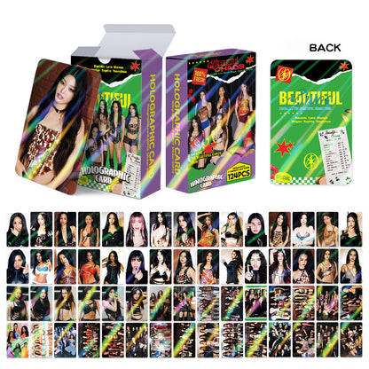 124PCS KATSEYE Tour THE BEAUTIFUL CHAOS Holographic LOMO Cards