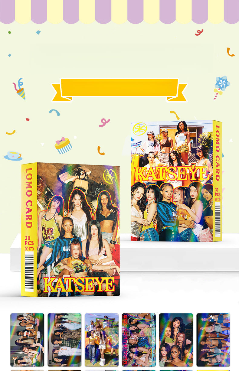 30PCS KATSEYE Star Collection LOMO Holographic Card