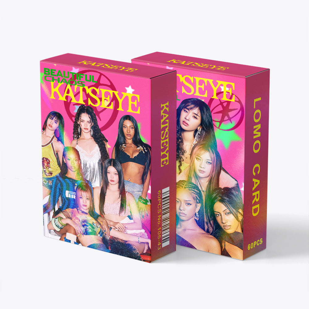 60PCS KATSEYE Star Support Holographic Photo Cards