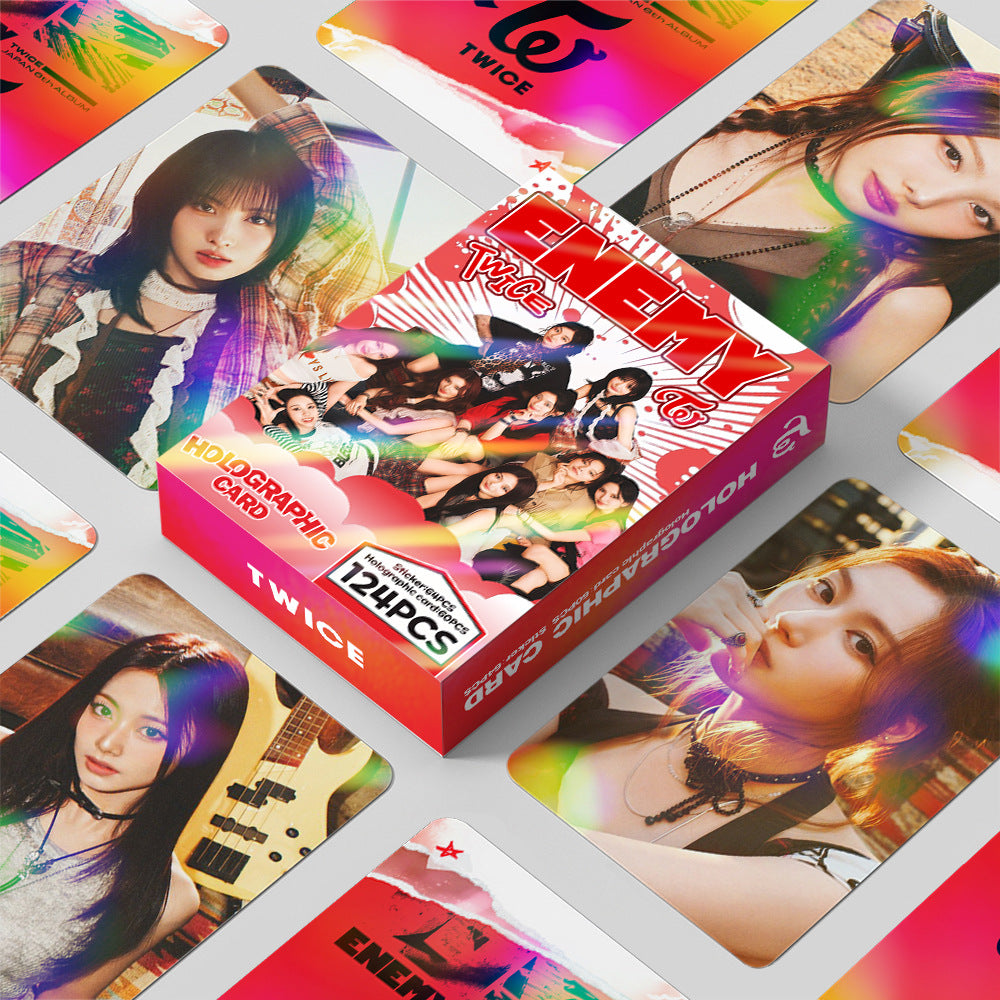 124PCS TWICE Album ENEMY Merchandise Stickers and LOMO Card