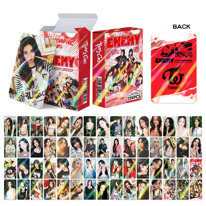 124PCS TWICE Album ENEMY Merchandise Stickers and LOMO Card