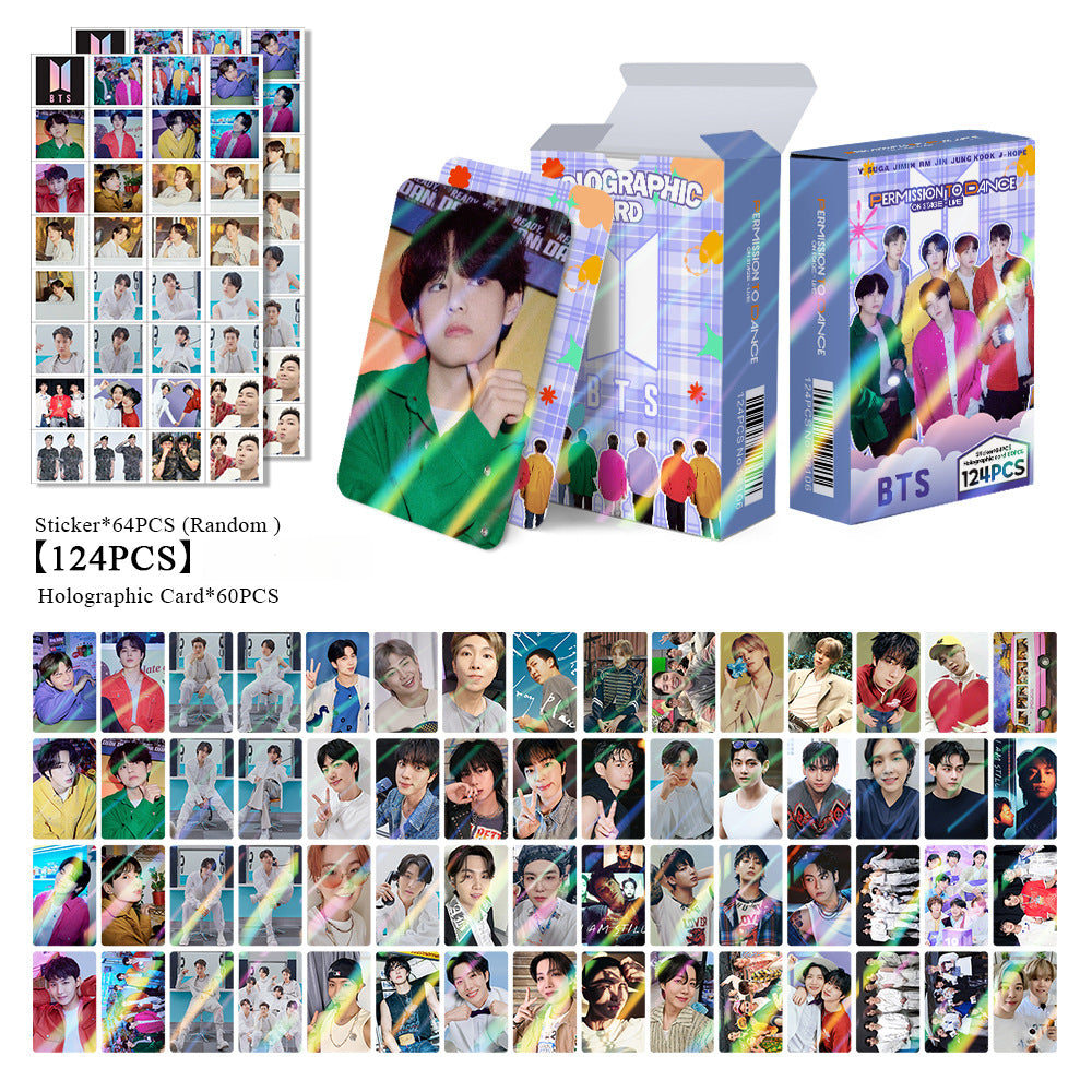 124PCS BTS Star Photo Sticker Holographic Lomo Cards