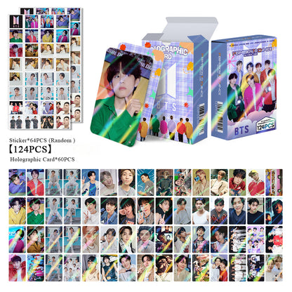 124PCS BTS Star Photo Sticker Holographic Lomo Cards